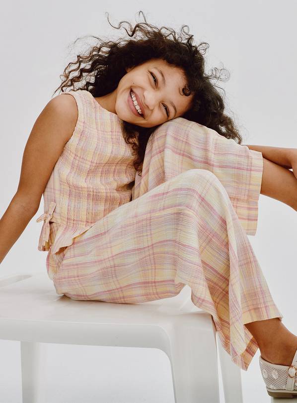 Butterscotch Shirred  Check Co-ord Set 12 years